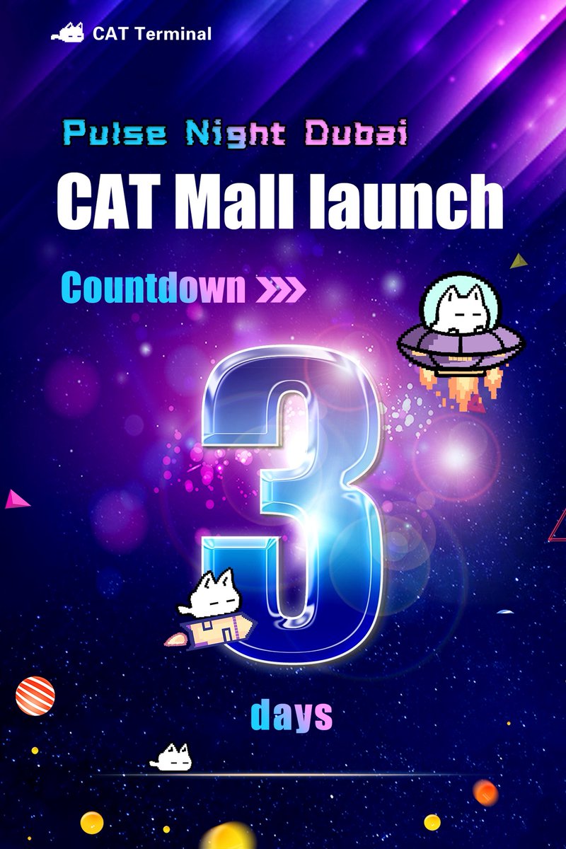 Pulse Night Dubai
⏳ 倒计时 3 天！ 🔥
AI猫矿 将在 Pulse Night 现场
同步上线 CAT Mall 🚀

🎁 抽奖 210 $CAT * 5份(价值50U)
✅ 点赞-转发-关注 <a href="/AICAT_CN/">CAT 中文社区</a> <a href="/CTO_Cats/">$CAT Community</a> <a href="/X3labs_x/">X3 Labs</a> 
✍️ 评论Sol地址+“Solana华语第一社区— $CAT TO THE MOON! 🌕”

#Solana #AIMEME #CAT #MEME