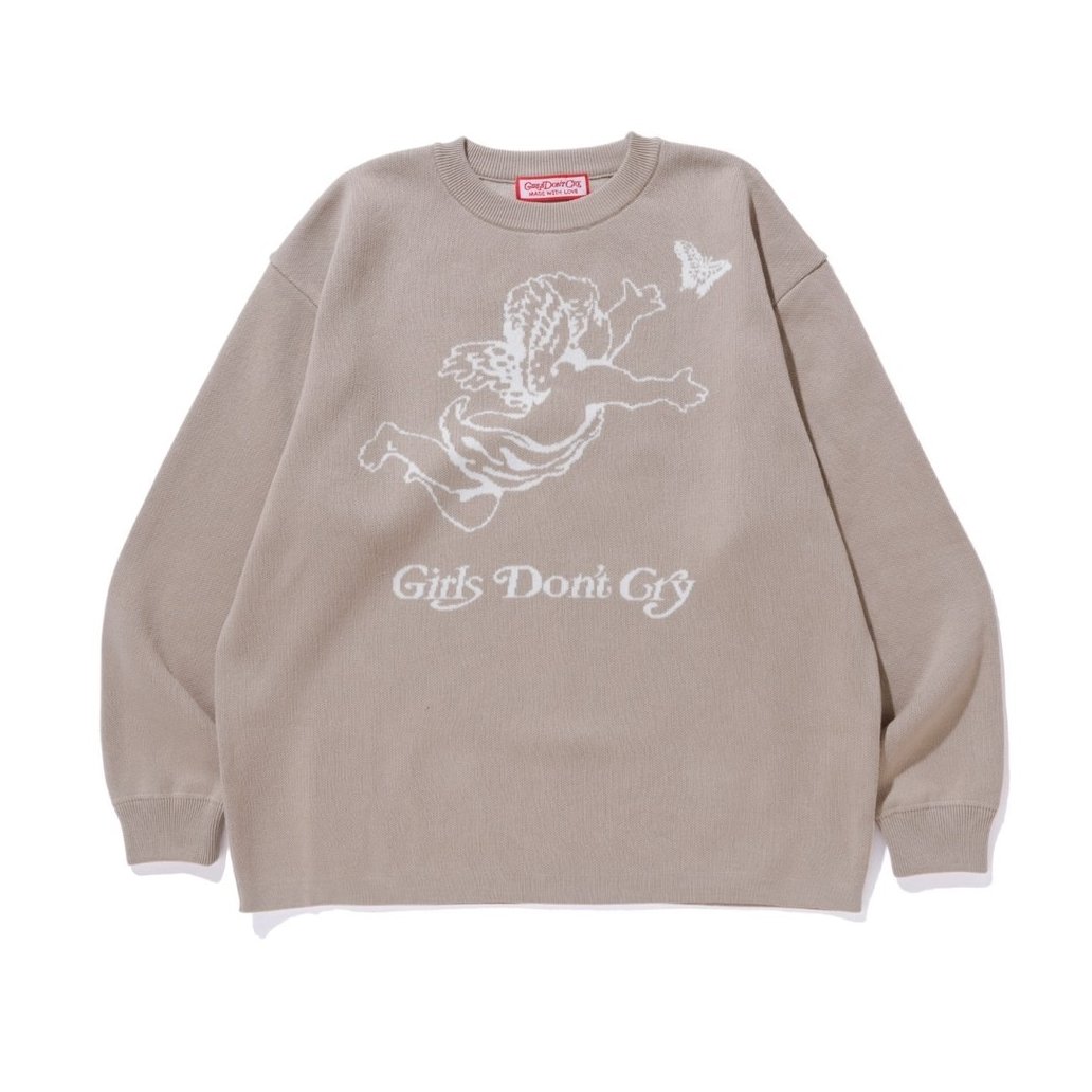 トップス GIRLS CRY DON'T ANGEL LOGO CREWNECK