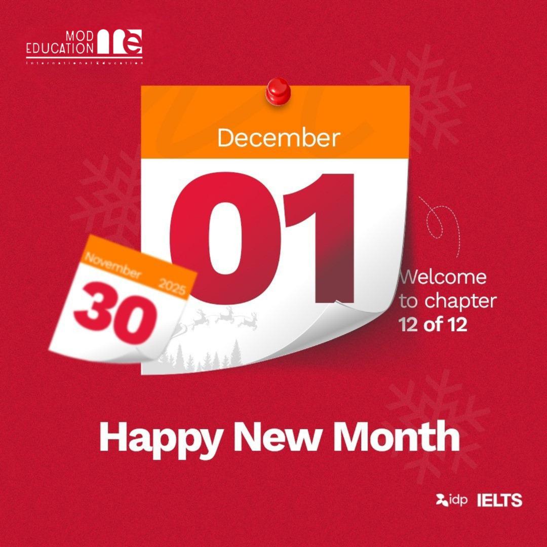 ieltsng's tweet image. Welcome to chapter 12 of 12!

As the year wraps up, may this month bring clarity to your IELTS goals, confidence in your preparation, and the courage to take your next step.

Happy New Month.