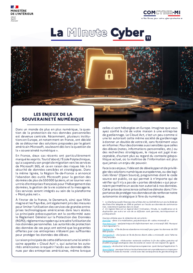 Forces cyber du ministère de l'Intérieur tweet media