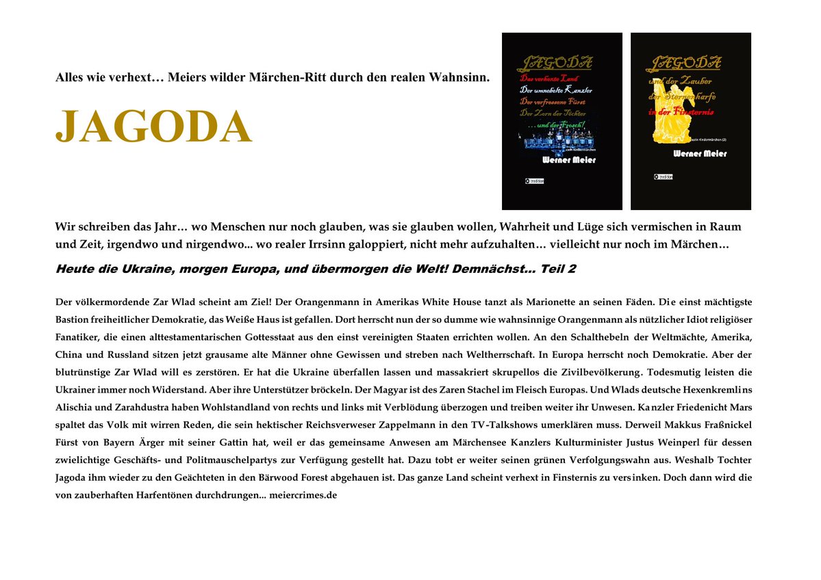 Reich der Mitte lieferte Drohnen-Hightech an die persischen Mullahs. Die Drohnen an den Zaren. Nach dessen Pfeife tanzte der Orangenmann in Amerika. So schloss sich der Kreis des Bösen, mit dem Magyaren als Stachel im Fleisch Europas. Der Ukrainer war der einsamste Mann der Welt.