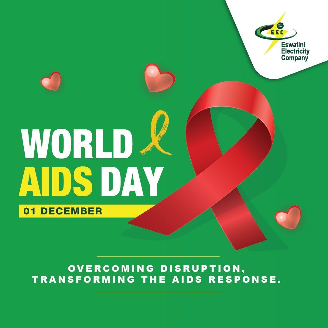 EecEswatini's tweet image. Together, we can build a healthier, more resilient Eswatini, where hope shines brighter, support is stronger, and every life is valued. ❤️✨
#WorldAIDSDay #EECcares #energyforthefuture