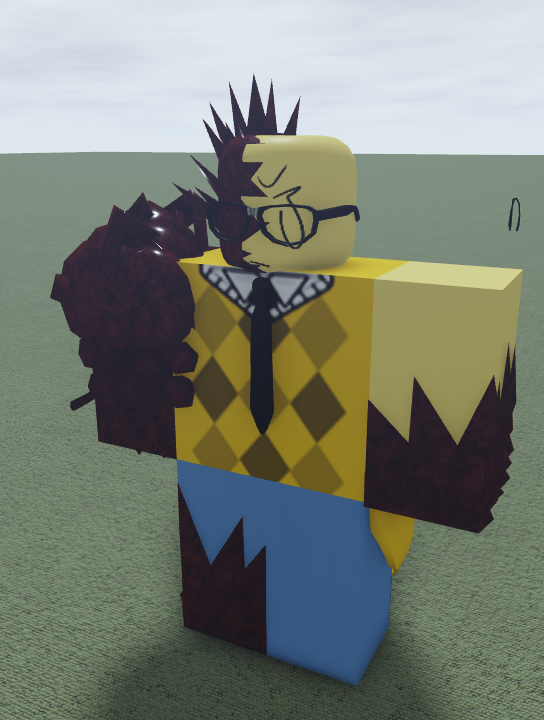 cows_alot's tweet image. my john doe take #robloxart 
based off script builder and my little weird rot thing 
hes not actually hostile at all hes just a normal dude that people give weird looks to due to his virus