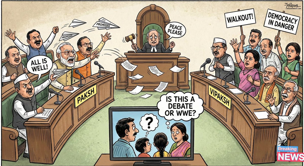 khurapatibalak1's tweet image. अन्दर एक दूसरे के कपड़े फाड़ने की बात करते हैं,
सुना है कैंटीन में वह साथ में बैठकर लंच करते हैं।
अब संसद की बहस दंगल का अखाड़ा हो गई है क्या यह जनता के पैसे की बर्बादी नहीं है 

जनता नेता बनती है कि हमारे मुद्दे संसद में ले जाएंगे चाहे पक्ष हो चाहे विपक्ष कोई नहीं सुनना चाहता है…