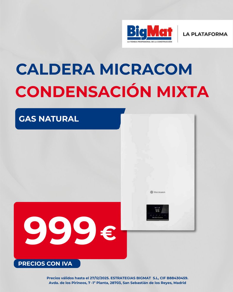 🔥Soluciones de calefacción para tu día a día en obra o reforma
🌀Termoventilador 2.000W
💧Termo Nature 2 50 L
🔥Caldera Micracom
📍Disponibles en BigMat La Plataforma, con asesoramiento profesional.
viewer.ipaper.io/folletos/bigma…
#BigMatLaPlataforma #Calefacción #Profesionales #Reforma