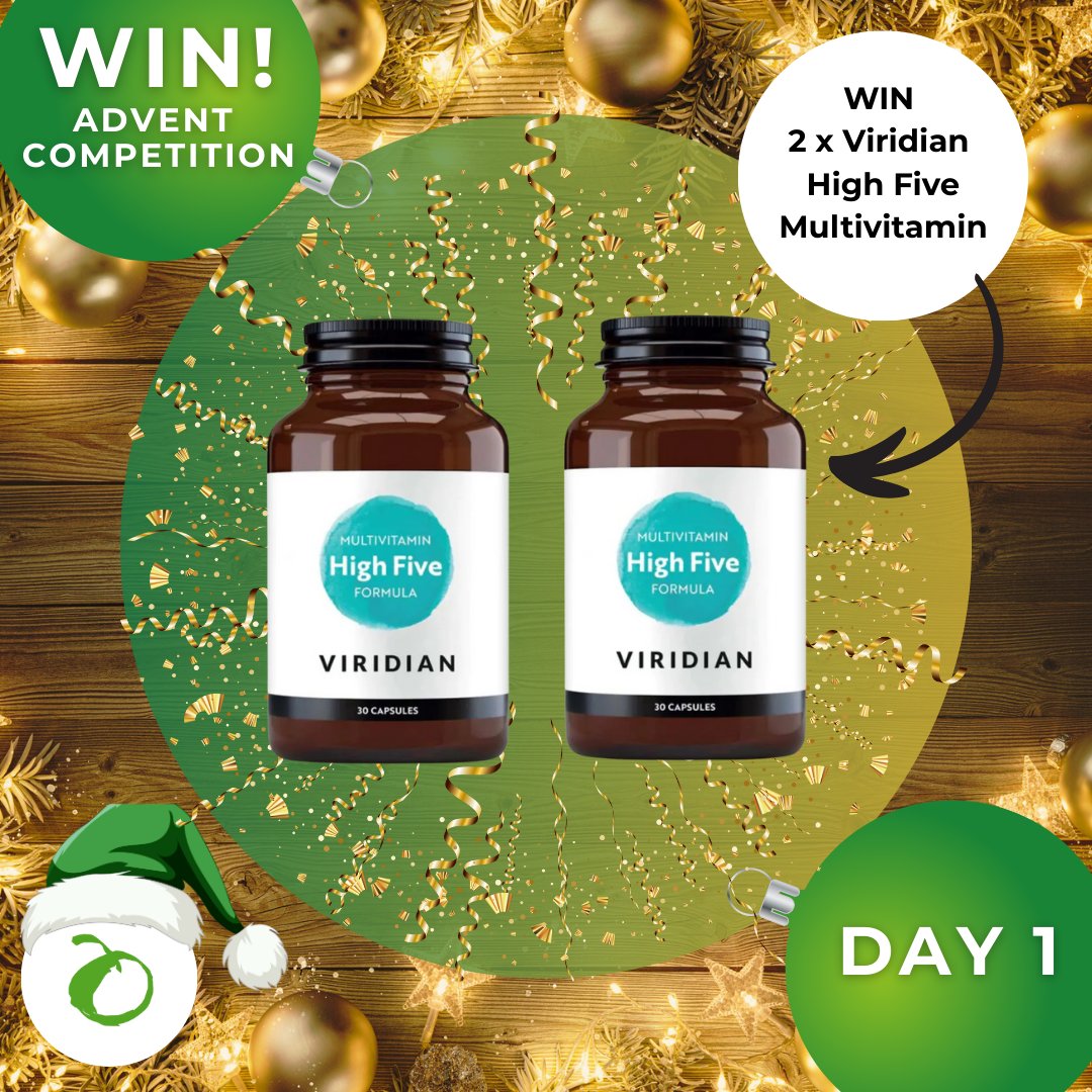 🎄 Real Foods Advent Calendar🎄
Day 1 - you could #WIN 2 x Viridian Nutrition High Five Multivitamins. Simply follow us &amp; RT to #enter. #Competition closes 11:59pm tonight 1/12/25. UK Only. Good Luck!