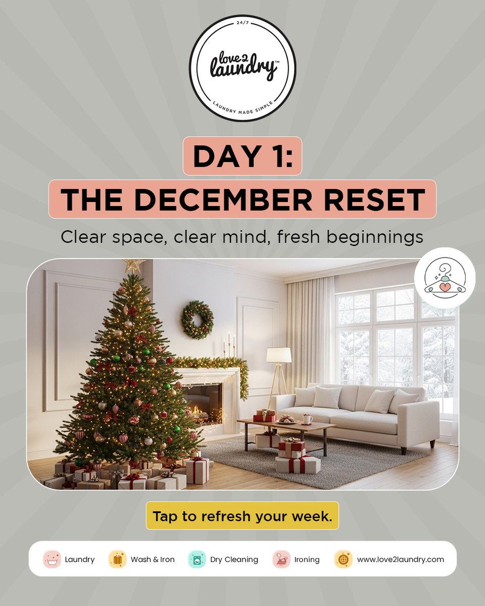 Love2Laundry's tweet image. That corner still feels like November? 

Reset one shelf, one drawer, one closet at a time.

We’ll take care of the laundry.
.
🌐 | love2laundry.com
.
.
#Love2Laundry #FreshAndFun #DecemberReset #Declutter #HolidayReady #LaundryPickup #Laundry #FestivePrep #London #UK