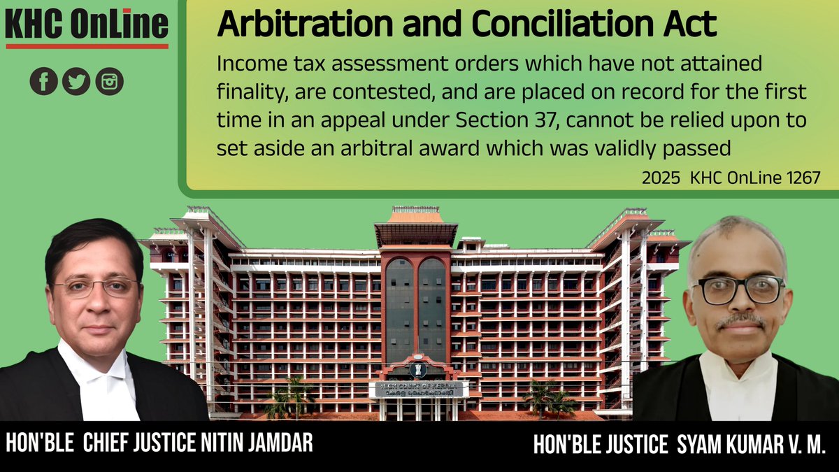 khconline1's tweet image. #ArbitrationAndConciliationAct #ArbitralAward #Section37 #IncomeTaxAssessment #ContestedOrder #LegalPrecedent #SettingAsideAward #DisputeResolution #IndianLaw