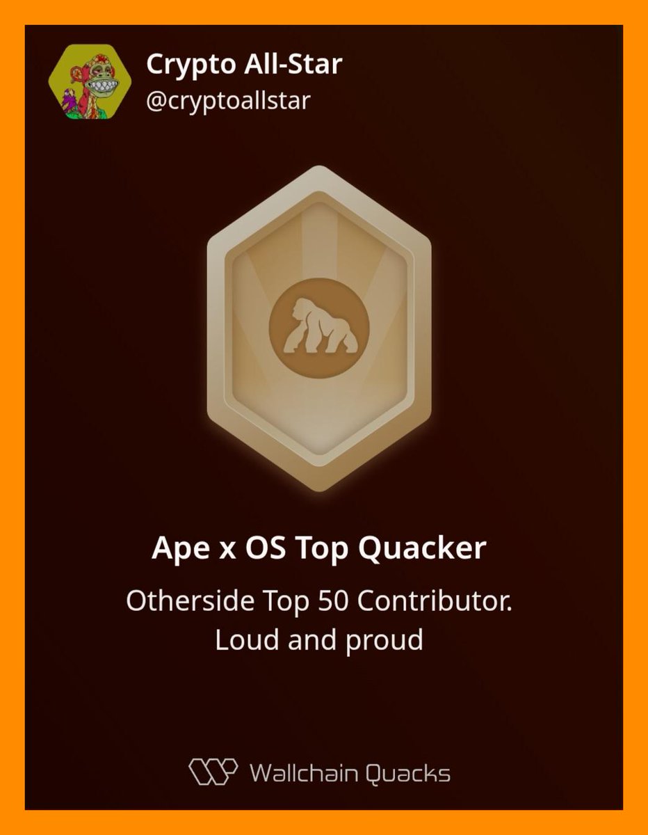 cryptoallstar's tweet image. Nice logging into Wallchain to see a shiny new badge..

I think there will be more coming soon, the @spaace_io squad has been cooking, so many friends crushing it on and off the Spaace platform.

Feels good to win with friends!