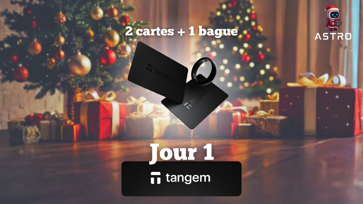 CALENDRIER DE L’AVENT [1/24] 🎅

Tangem, leader du cold storage, vous offre son pack exclusif : 1 Bague + 2 Cartes. 

Prenez le contrôle total de vos cryptos, simplement.

👉 Pour jouer :

🔹 Follow <a href="/tangem_france/">Tangem</a> &amp; <a href="/Astro_Crypto_/">Astro🚀</a>
🔹 Like + RT

Bonne chance 🍀