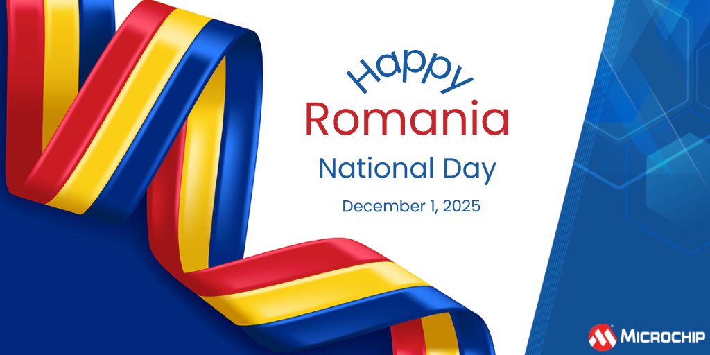 MicrochipTech's tweet image. Happy National Day, Romania!

We proudly celebrate Romania’s National Day and recognize the valuable contributions of our Romanian colleagues. Your expertise and commitment drive Microchip’s success.

La mulți ani, România! 🎉

#Microchip #RomaniaNationalDay #ProudToBeMicrochip