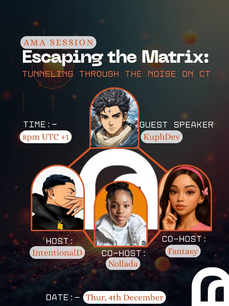 How deep does the rabbit hole go?
The Attention Economy is shifting from "Loud" to "Verified."
<a href="/Tunnl_io/">Tunnl 🎟️</a> is building the future of creators economy.
I'm going live with Tunnl's amazing founder <a href="/KuphDev/">KuphDev</a> alongside my co-hosts <a href="/nolla_writes/">Nollada🧡◈|₿|◈</a> &amp; <a href="/Fan_Tasy0/">𝐅𝐚𝐧𝐓𝐚𝐬𝐲 🩷</a> to discuss:
• How Chainlink