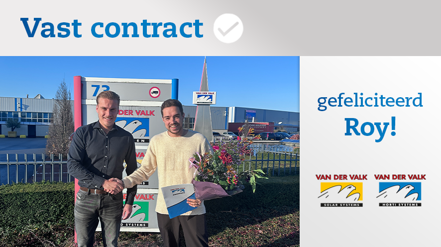 De ValkFamilie heeft er weer een vast lid bij, namelijk onze Teamleider Logistiek 𝗥𝗼𝘆!
Van harte gefeliciteerd! 💐

#Vastcontract #ValkFamilie #ValkSystemen #ValkHortiSystems #ValkSolarSystems #HR