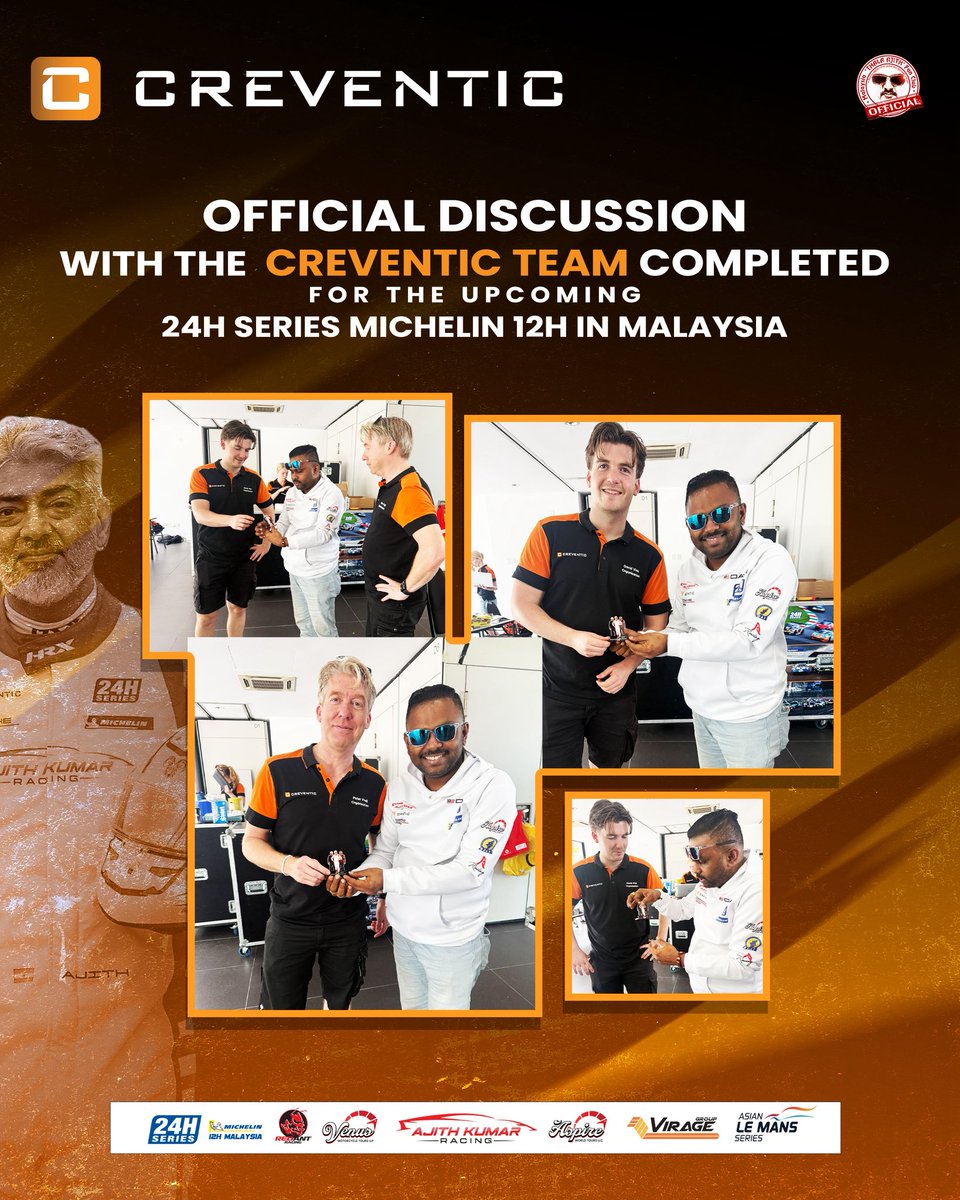 Thalafansml's tweet photo. Discussion with the Creventic Team DONE & LOCKED!
Next stop: 24H Series Michelin 12H Malaysia Where the strength of Malaysia Ajith Kumar fans will shake the track! 🔥

#AjithKumar Sir #AjithKumarRacing #RedAntRacing 
#AjithRedAntRacing #MalaysiaAjithFanClub #GT3 #24HSeries #12HMalaysia #Creventic #Creventic24H #michelin12hmalaysia @24HSERIES