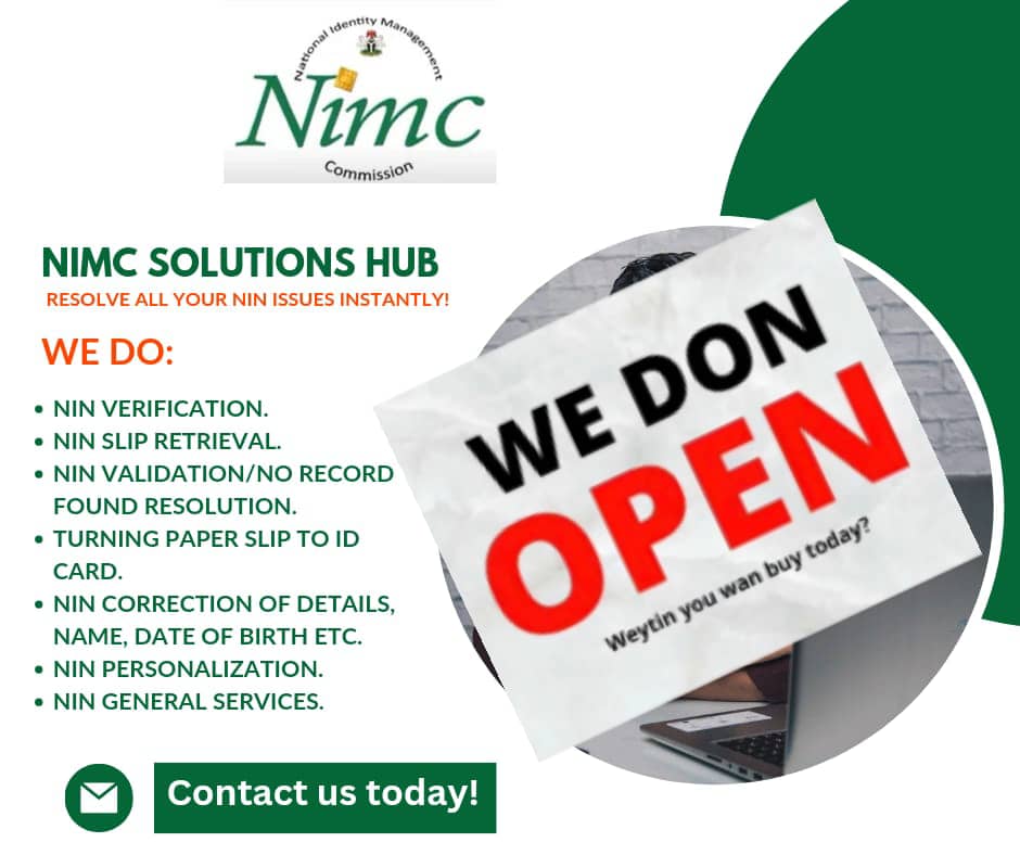 thesurestagent's tweet image. Happy new month everyone welcome to the month of December.

Here at Enny&apos;s NIN and telecommunication services,we offer solutions to various digital problems.

These includes 
-SUSPENDED NIN 

-NIN SLIP RETRIEVAL/REPRINTING

-BVN GENERATED NIN 

-NIN MODIFICATION