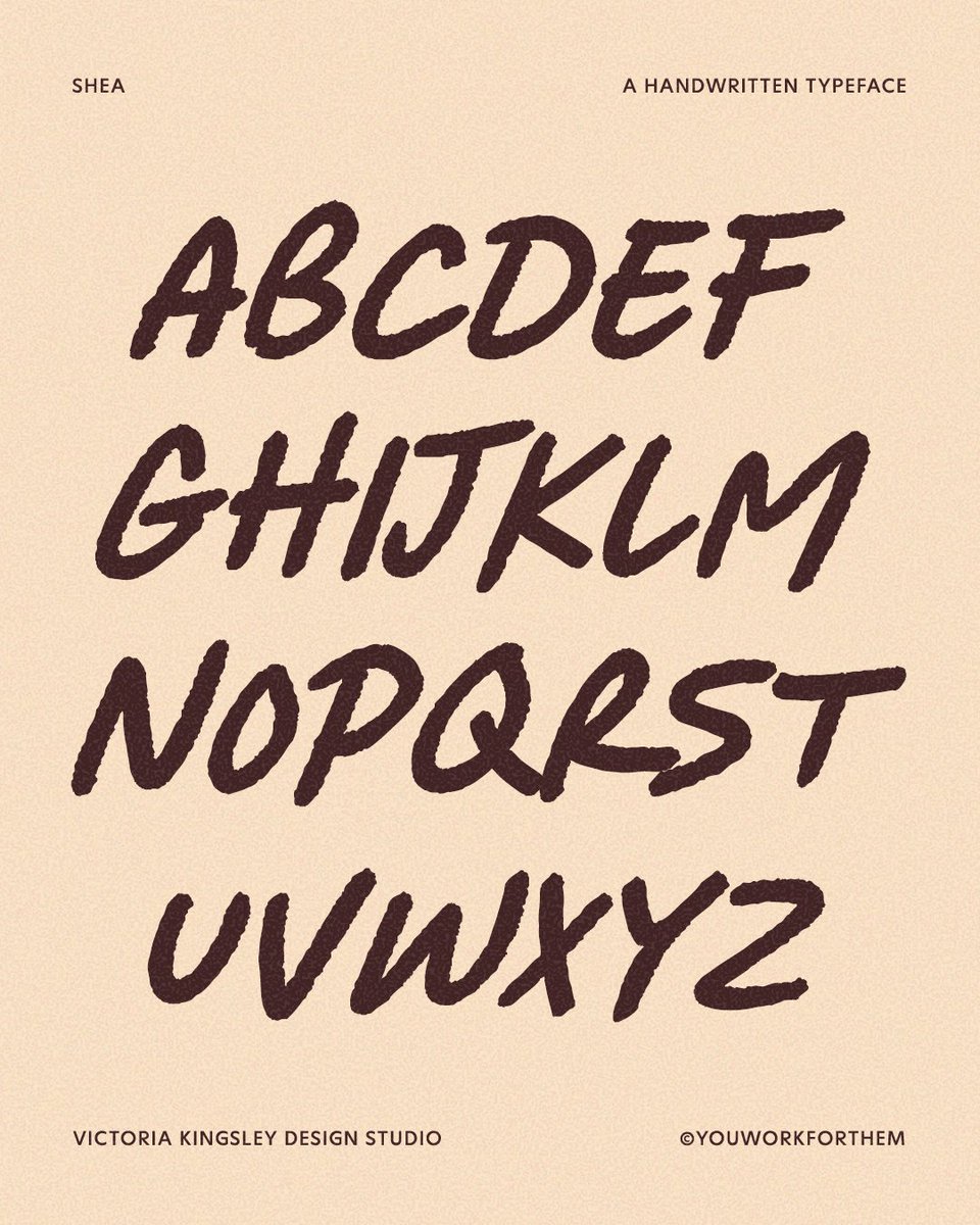 YouWorkForThem's tweet image. Shea Script by @VictoriaKingsleydesign launches today! Now 50% off.🚀

Shea offers effortless readability with 330 glyphs, stylistic alternates, ligatures, and multilingual support.

Download Now:
ywft.us/235c41107

#youworkforthem #Brush #Calligraphy