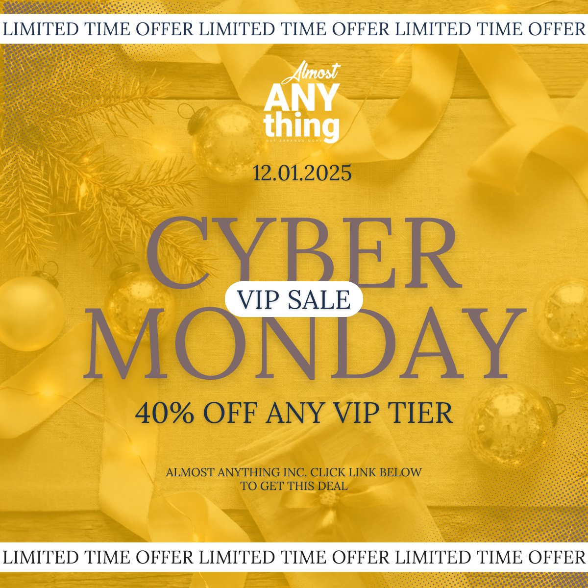 almostanythingi's tweet photo. Our first Cyber Monday sale ever.
Time back. Stress down.

Go here to get your deal now: https://t.co/VFsYgHuh8P

#CyberMonday #SmallBusiness #WomenInBusiness #AlmostAnythingInc https://t.co/s84WP0ja52