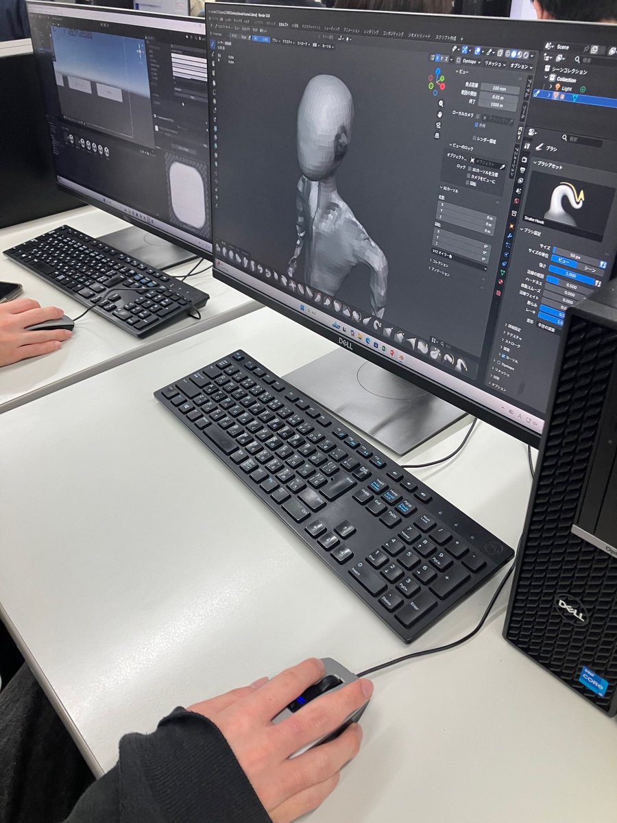 卒業研究の作品作りの真っ最中💪
3Dモデルを作成している学生を発見しました🤩
ゲームのキャラクターでしょうか？
出来上がりが楽しみですね🌟
#卒業研究
#3DCG 
#JOHO
#IT専門学校
