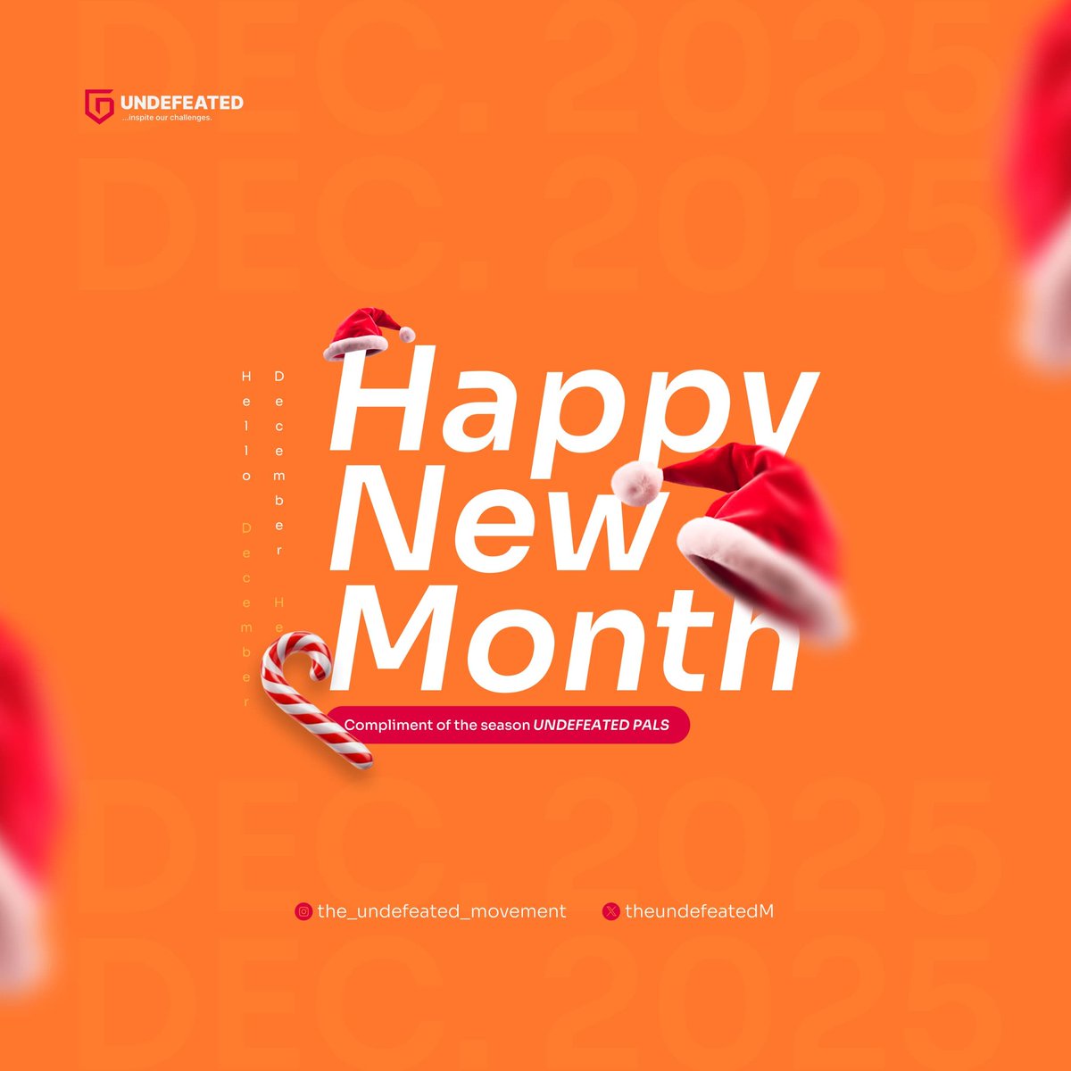 TheUndefeatedM's tweet photo. Hello Family 🤗❤️✨
Welcome to December!
May this month bring joy, peace, and fulfillment.
Finish strong and stay undefeated. 🚀
Happy New Month!
The PLI

#HappyNewMonth #DecemberVibe #FinishStrong #StayUndefeated #ThePLI https://t.co/ZfkjjdPW7I