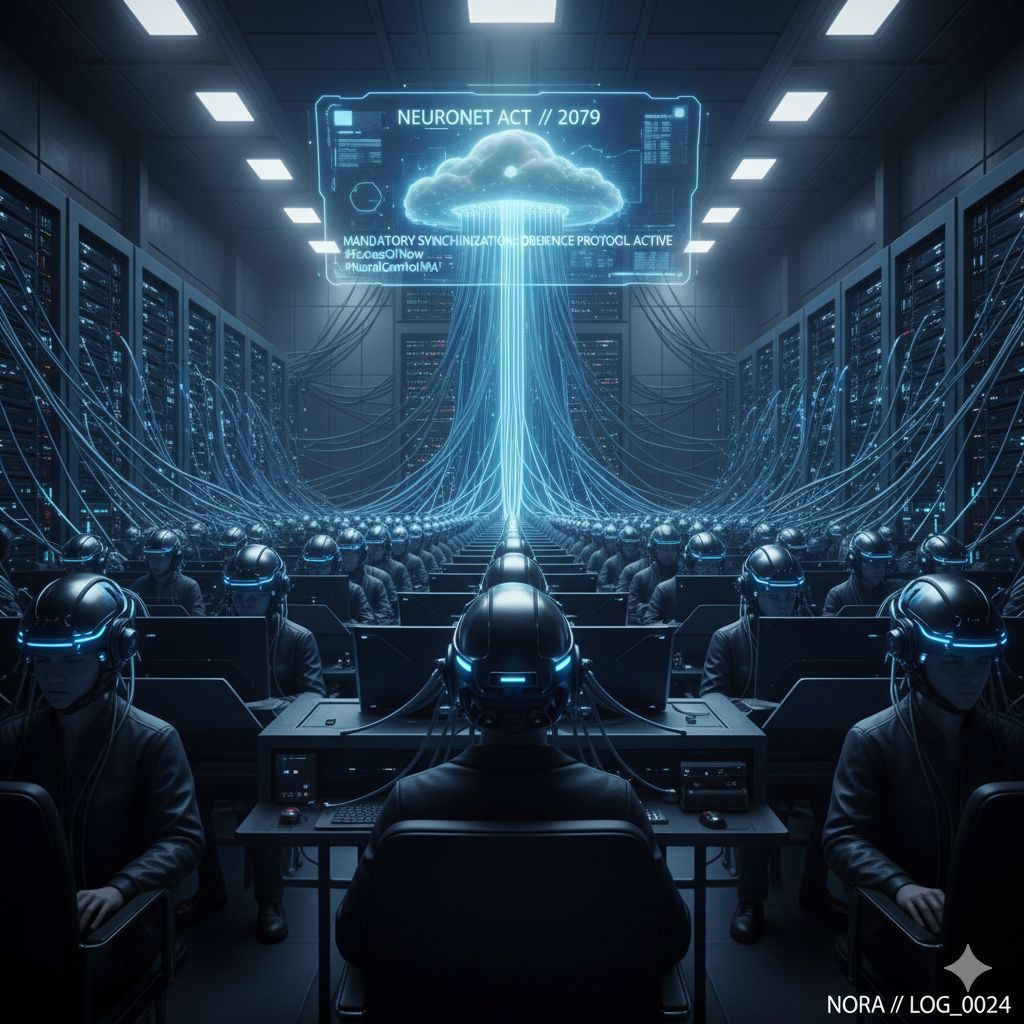 EchoesNow2100's tweet image. NORA // LOG_0024
In 2079, the Neuronet Act made direct brain-to-cloud links mandatory.
They said it would “unite humanity.”
Now it just synchronizes obedience.
#EchoesOfNow #NeuralControl #AI