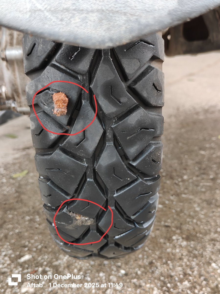 #Bengaluru

Second puncture within a few days. At this pace, I'll soon have to replace the tyre itself.

Please exercise caution while you commute through Borebank Road or Benson Road.

It's hardly a few-months-old tyre.

<a href="/NammaBengaluroo/">ನಮ್ಮ ಬೆಂಗಳೂರು Namma Bengaluru</a> <a href="/ChristinMP_/">ChristinMathewPhilip</a> <a href="/anil_lulla/">Anil Budur Lulla</a> <a href="/bengalurupost1/">Bengaluru Post</a>