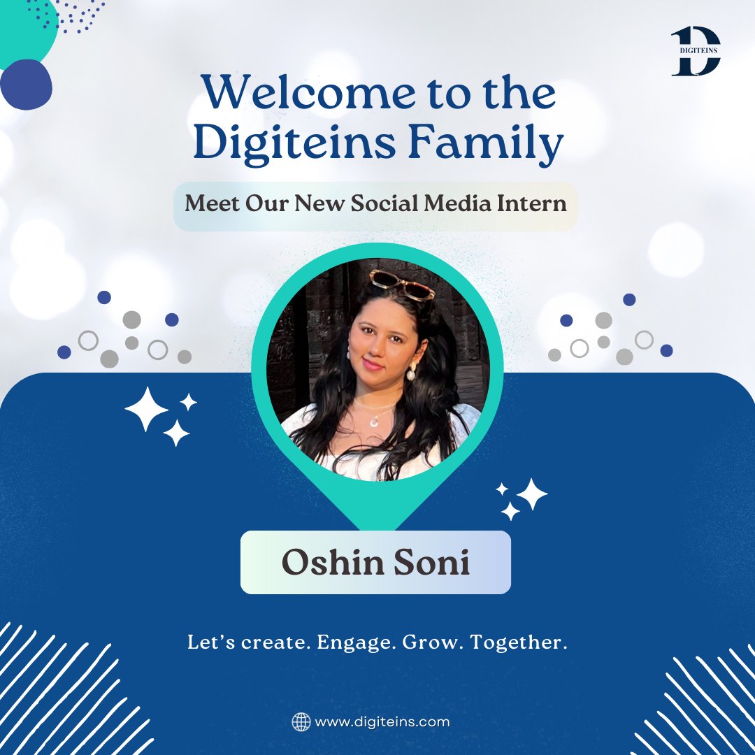 digiteins's tweet image. 🎉Welcome to the Digiteins family Oshin Soni ✨
Excited to create engage and grow together

#TeamDigiteins #WelcomeAboard #Digiteins