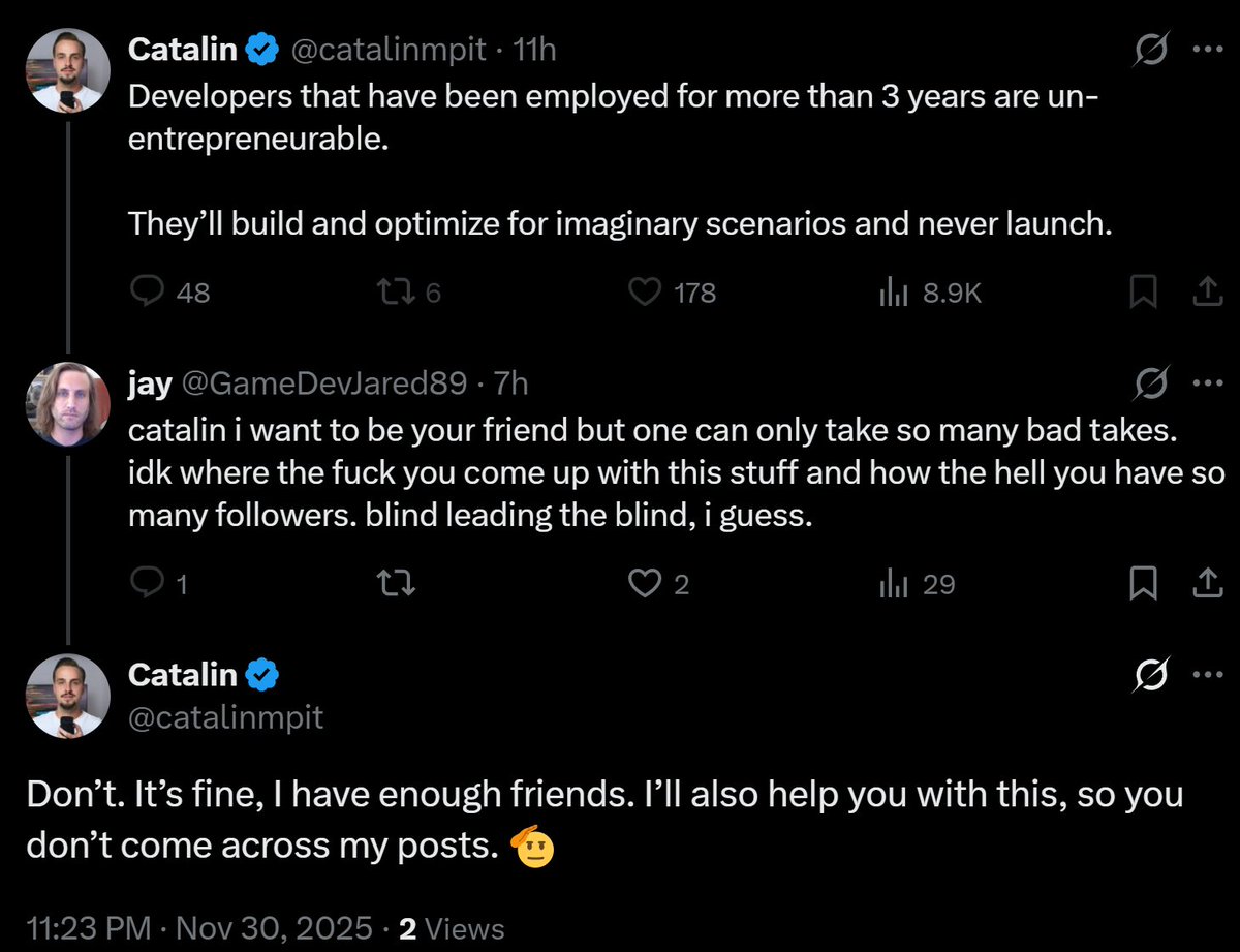 GameDevJared89's tweet image. lol he blocked me. sorry not sorry. idk why this clown even has a following. he doesnt ship, he just complains about literally everythintg