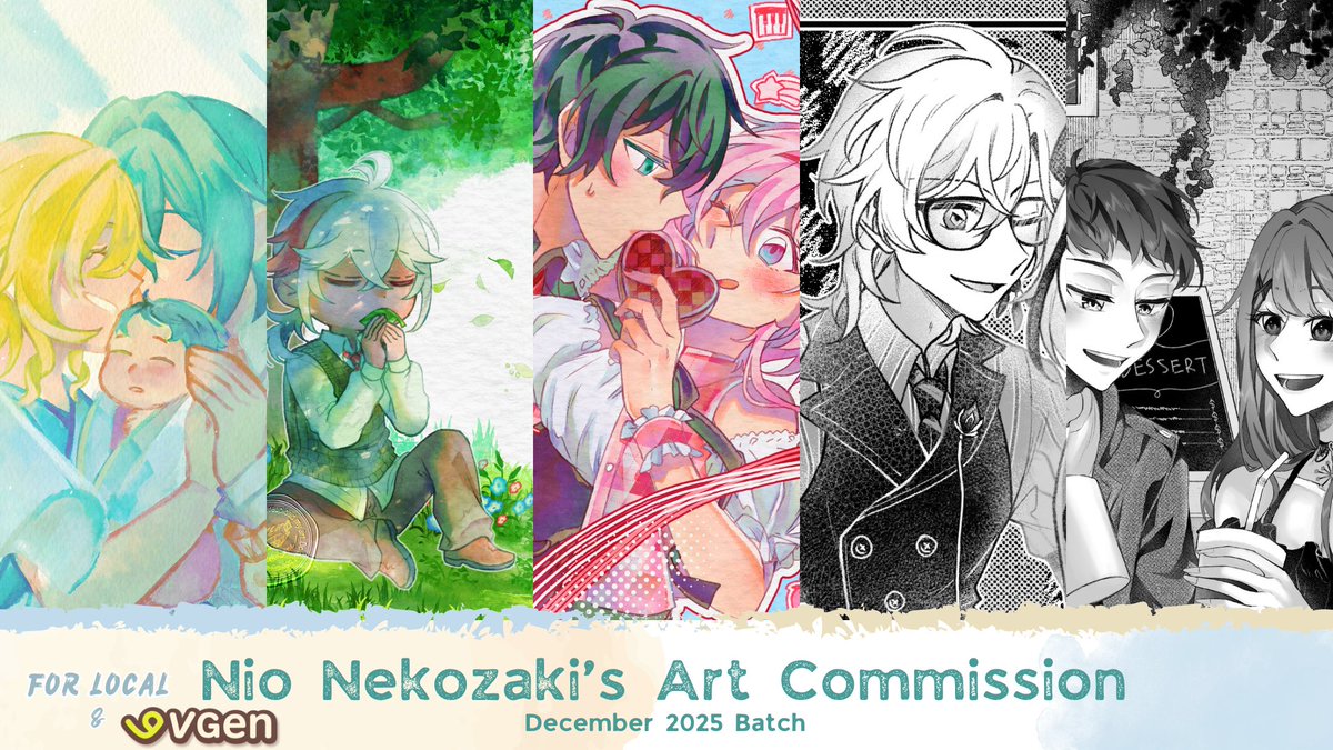《OPEN COMMISSION》
🔄＆❤ are appreciated!

OPEN DECEMBER BATCH COMMISSION!

🌐International ➤ vgen.co/nekozaine__ (Special 10% OFF!)
🇮🇩 Local ➤ nekozainecomms.carrd.co 

#opencommission #VGenOpen #Vgen #Commission #zonauang #zonajajan #zonakaryaid #artidn