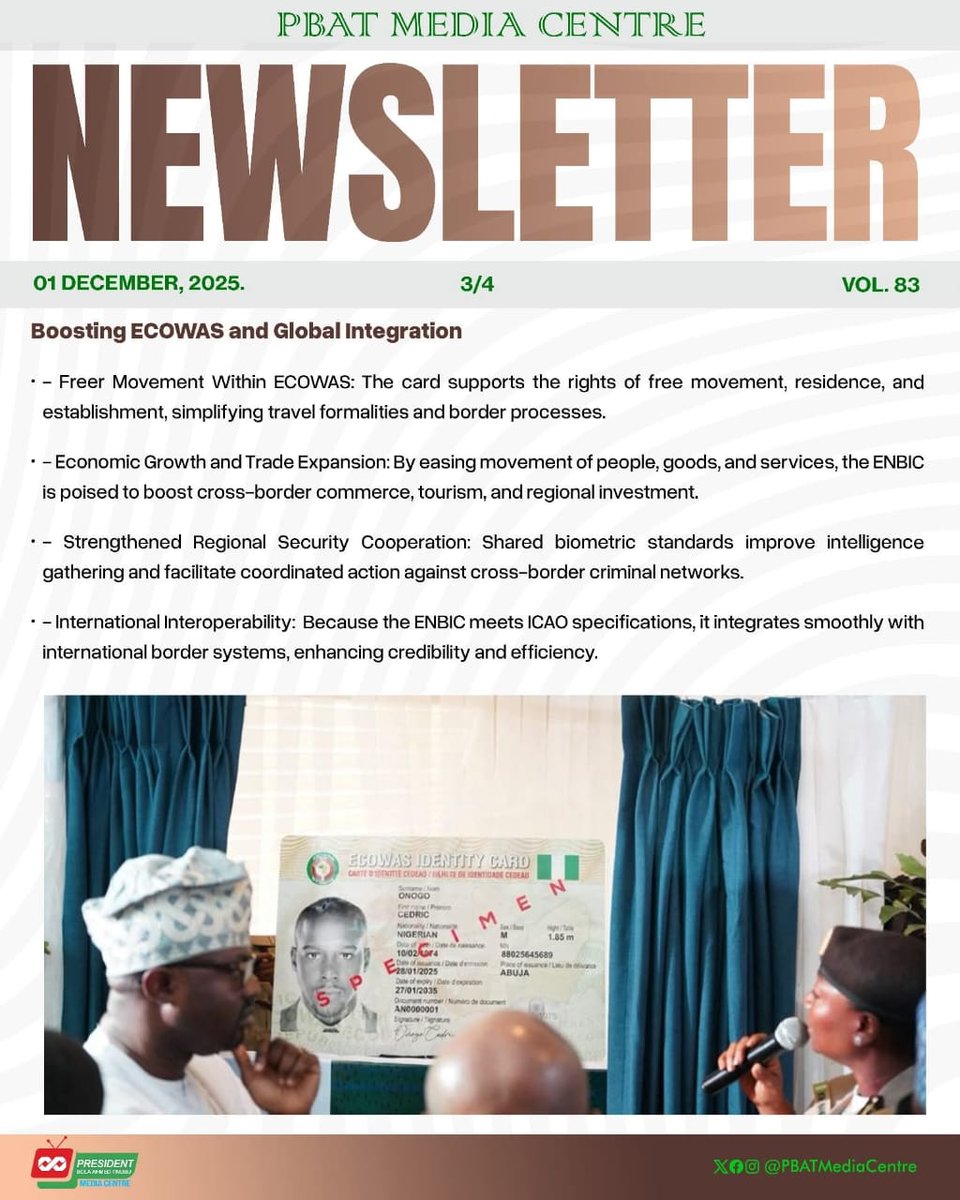 Ambdotman's tweet photo. A New Era of Digital Identity: Nigeria launches the National Biometric Identity card (ENBIC) https://t.co/QUffE0TYzD