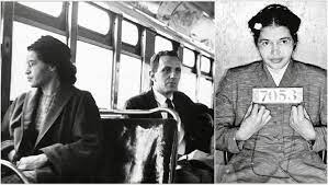 mariobianchi18's tweet photo. Il #1 dicembre 1955 #RosaParks si ribella alla segregazione sugli autobus. A Montgomery, Alabama, una sarta 46enne si rifiuta di alzarsi dalla parte riservata ai bianchi dopo che i pochi posti per i neri erano occupati. Arrestata. Nascerà una forte protesta guidata da #MLKing. https://t.co/6wAGIda4xW
