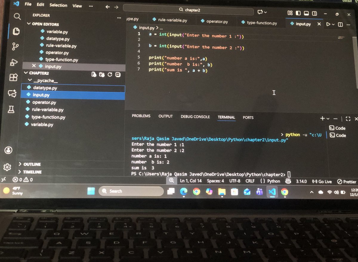qasimjavedraja1's tweet image. Learning python from basics
#learning #letsconnect #python