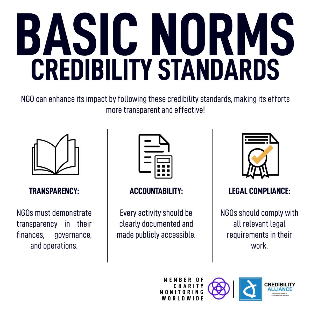 CredibilityA's tweet image. Stronger NGOs are built on trust. Credibility Alliance norms help organisations stay ethical, transparent and accountable so communities and donors know they can rely on every action taken. 

#CredibilityAlliance #NGO #TrustMatters #Transparency #Accountability #GoodGovernance