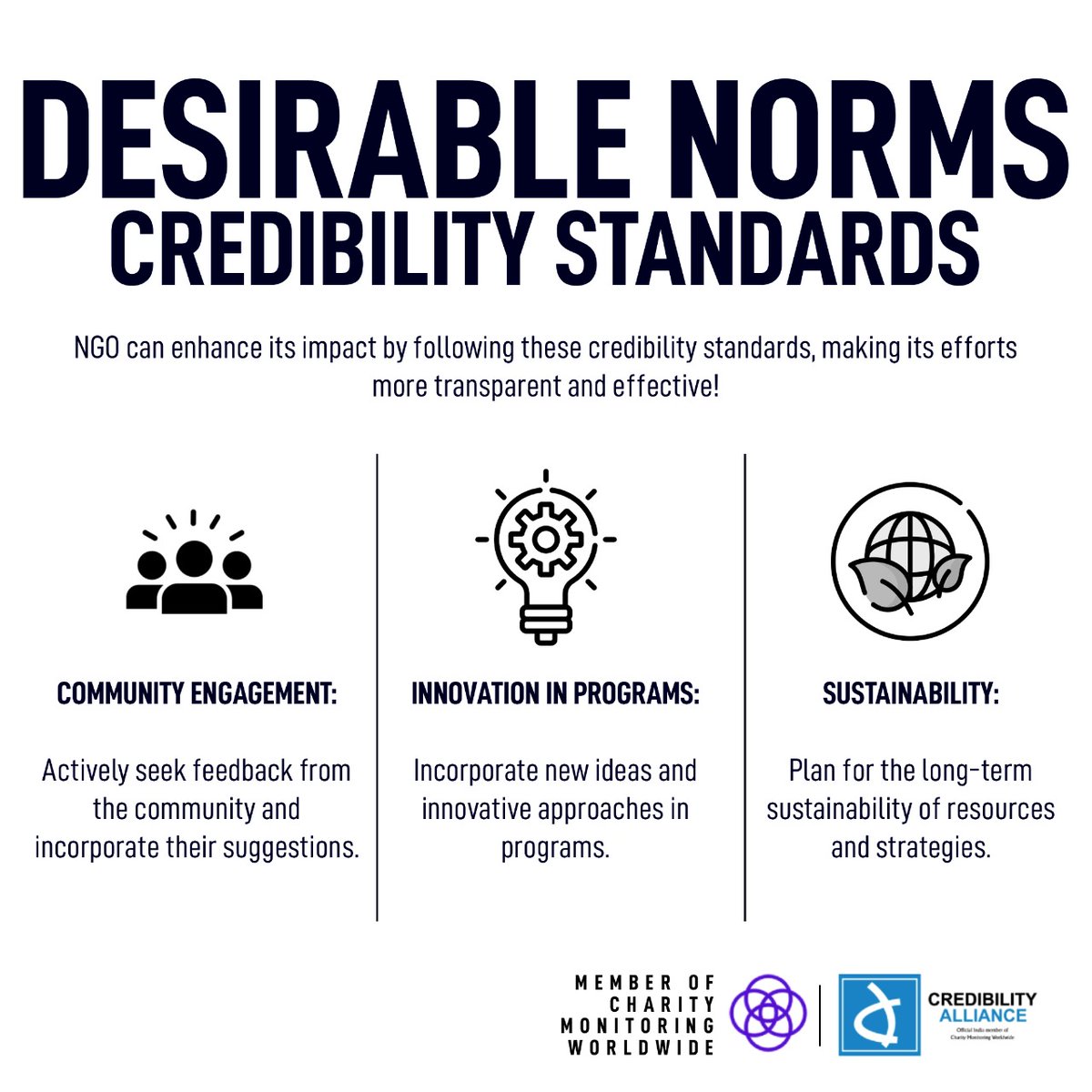 CredibilityA's tweet image. Stronger NGOs are built on trust. Credibility Alliance norms help organisations stay ethical, transparent and accountable so communities and donors know they can rely on every action taken. 

#CredibilityAlliance #NGO #TrustMatters #Transparency #Accountability #GoodGovernance