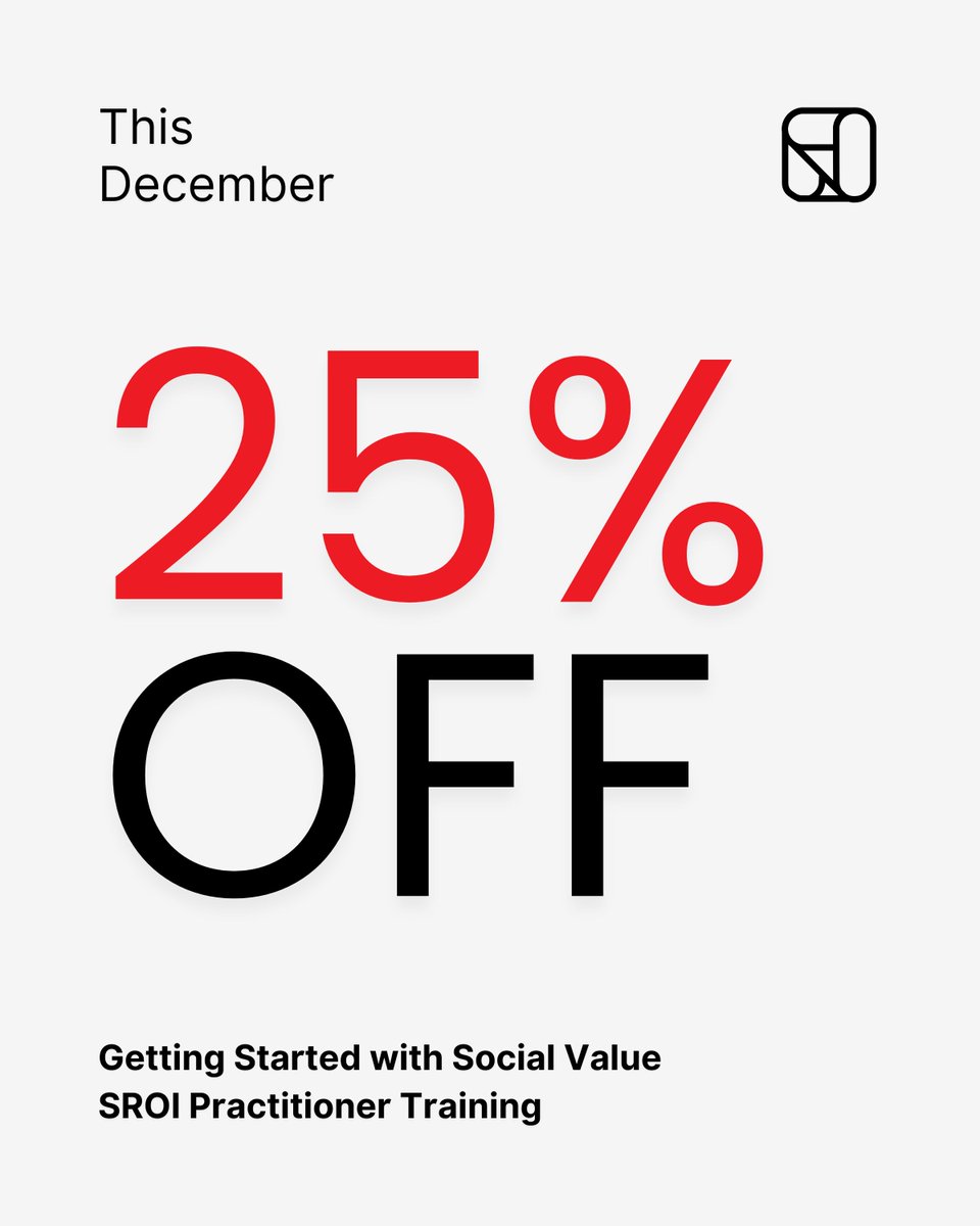 InstituteforSV's tweet image. December deal. Get 25% off our SROI Practitioner Training and Getting Started with Social Value course.
Learn to measure and maximise social value with confidence.

Discount applies automatically. socialvalueuk.org/events/ 

#SocialValue #ISV #Training