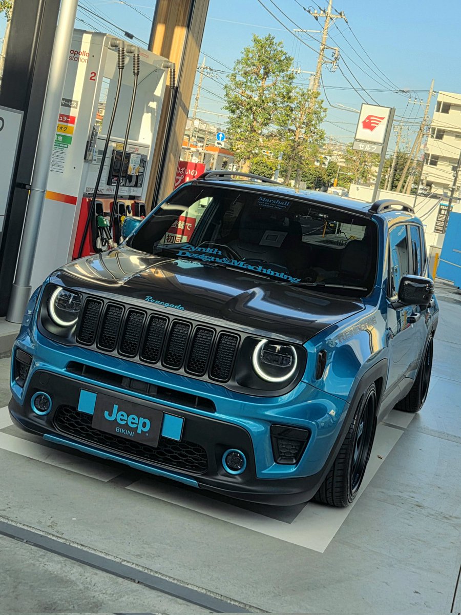 shunta15ryouta1's tweet photo. 最近⛽安くなってきた•••••••••••😎

#��ークホイールズジャパン 
#カスタムカー
#JEEP #レネゲード https://t.co/ikbjzCapfL