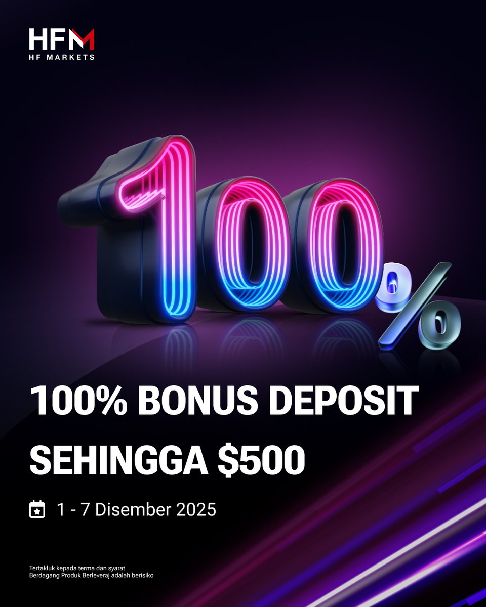 HfmMalaysia's tweet image. 🚀Kami menawarkan 100% Bonus Deposit tetapi kali ini sehingga $500!

📌Dari 1 - 7 Dis, anda boleh nikmati bonus ini eksklusif untuk semua pelanggan HFM!

▶️REBUT SEKARANG! my.hfm-my.com/my/login

#HFM #HFMMalaysia #DepositBonus