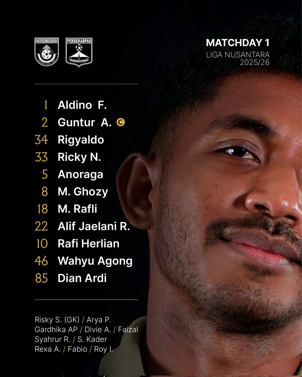 gresikutdFC's tweet image. Sebelas pertama musim ini! 
Come On Joko Samudro 🔥 

#GresikUnited #ST20NGERTOGETHER #LigaNusantara #Matchday1 #GRSPAS #GresikUnitedDay