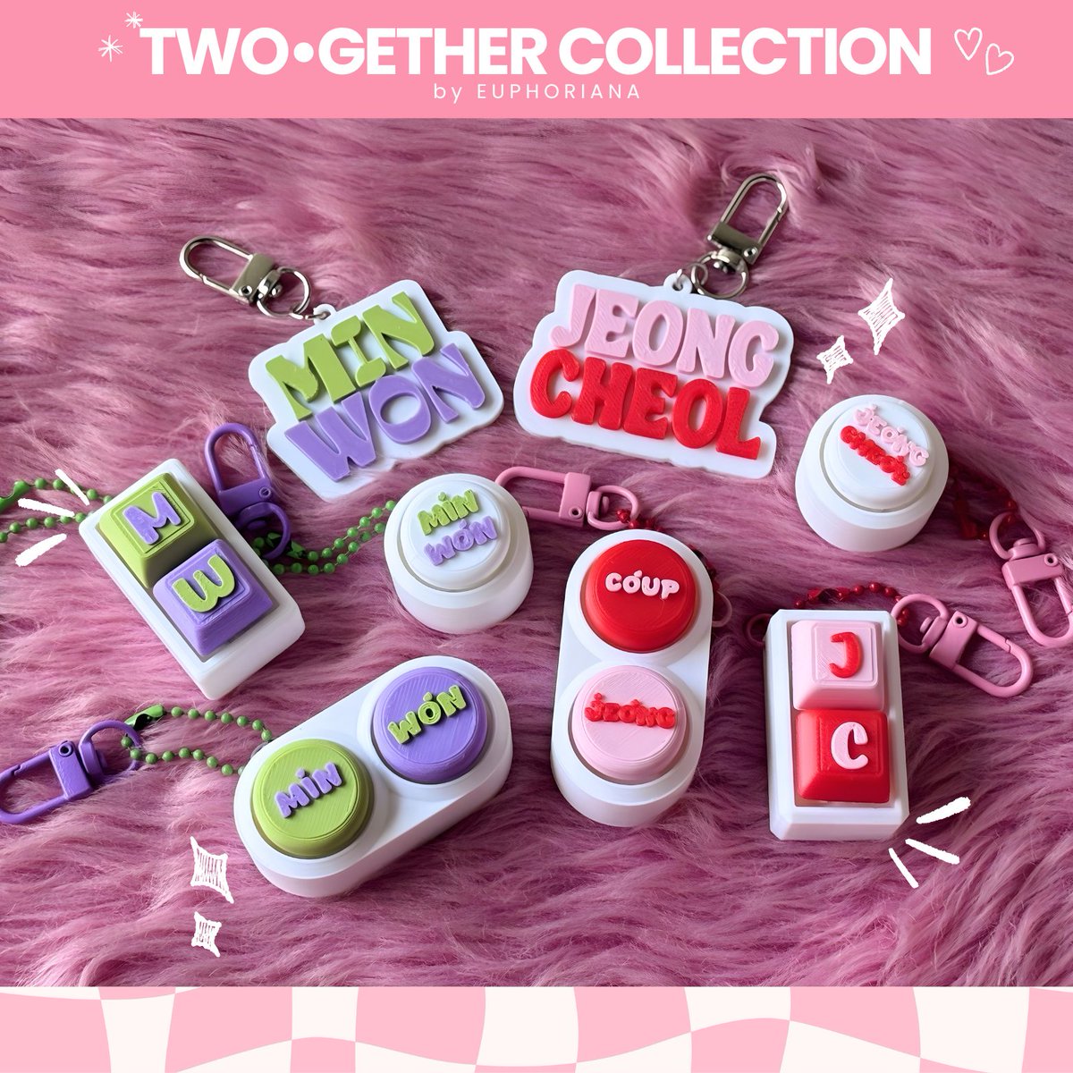 euphorianaph's tweet image. TWO•GETHER: MW × JC ⋆˚࿔
for the minwon &amp;amp; jeongcheol truthers 𓏲ּ𝄢
— 3D printed fidget clickers &amp;amp; keyrings 
— by euphoriana ˚.🎀༘⋆

🗓 pre-order period: 12.01 to 12.05
🗒️ pre-order form: form.jotform.com/253306322694052