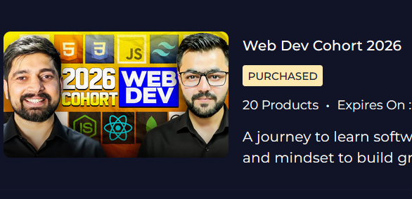 HarshTiwari5802's tweet image. Just invested in my first-ever WebDev course✨. Consistency has always been a challenge, but I’m determined to change that. Feeling nervous yet excited to push myself beyond my comfort zone, stay disciplined, and grow with the community.
#ChaiAurCode #WebDev