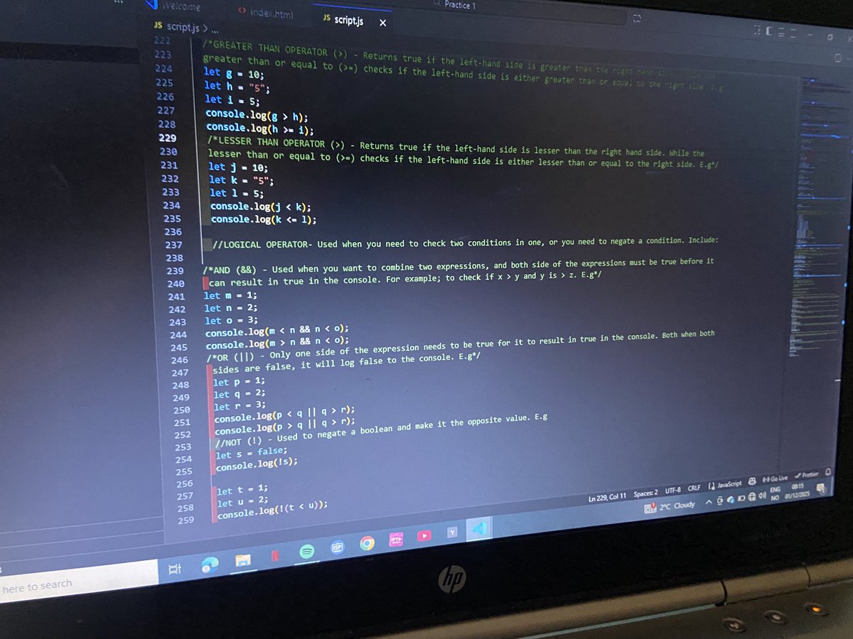 zaya___official's tweet image. Leveling up my JavaScript skills! 💻✨  

Variables, data types, operators, arrays, objects + using `console.log()`, `alert()`, and `prompt()` — I’m getting more confident every day. 🚀  

#JavaScript #CodingJourney #TechLearning