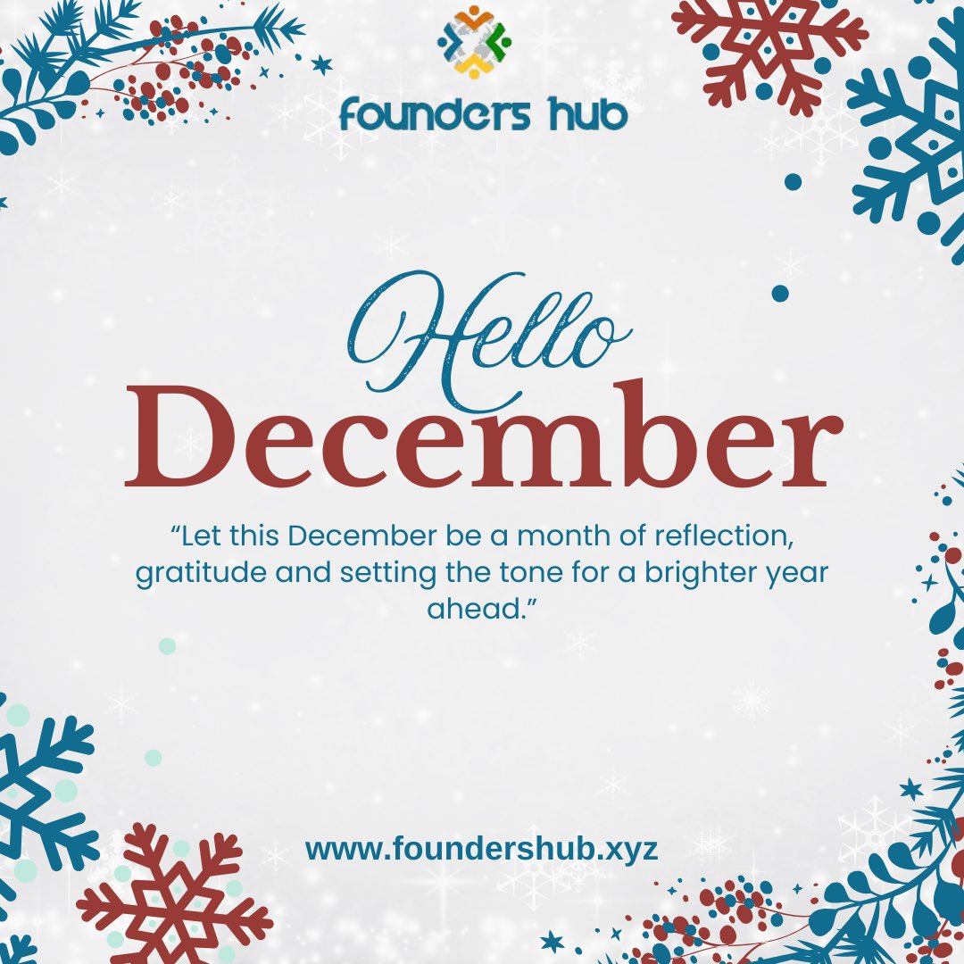 December🤍the month of reflection and refined vision✨Let’s wrap up the year intentionally and step into 2026 prepared.

#hellodecember 
#reflectandreset 
#decemberfocus 
#foundershub 
#growthjourney 
#lagos 
#ilorin