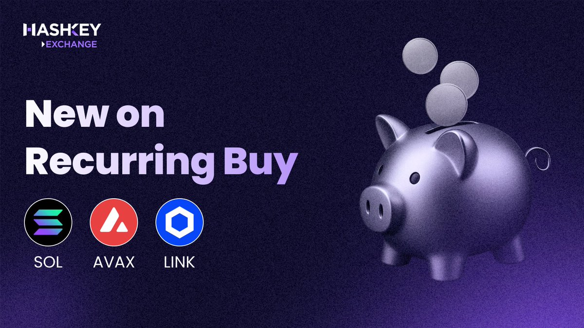 HashKeyExchange's tweet image. 📢 $SOL, $AVAX, and $LINK are now available on HashKey Exchange Recurring Buy!  

✅ Auto execution &amp;amp; long-term performance 
✅ Flexible plans — choose one or multiple assets ( $BTC, $ETH, $SOL, $AVAX, and $LINK) 
✅ Pause, resume, or terminate anytime  

Start now 👉…