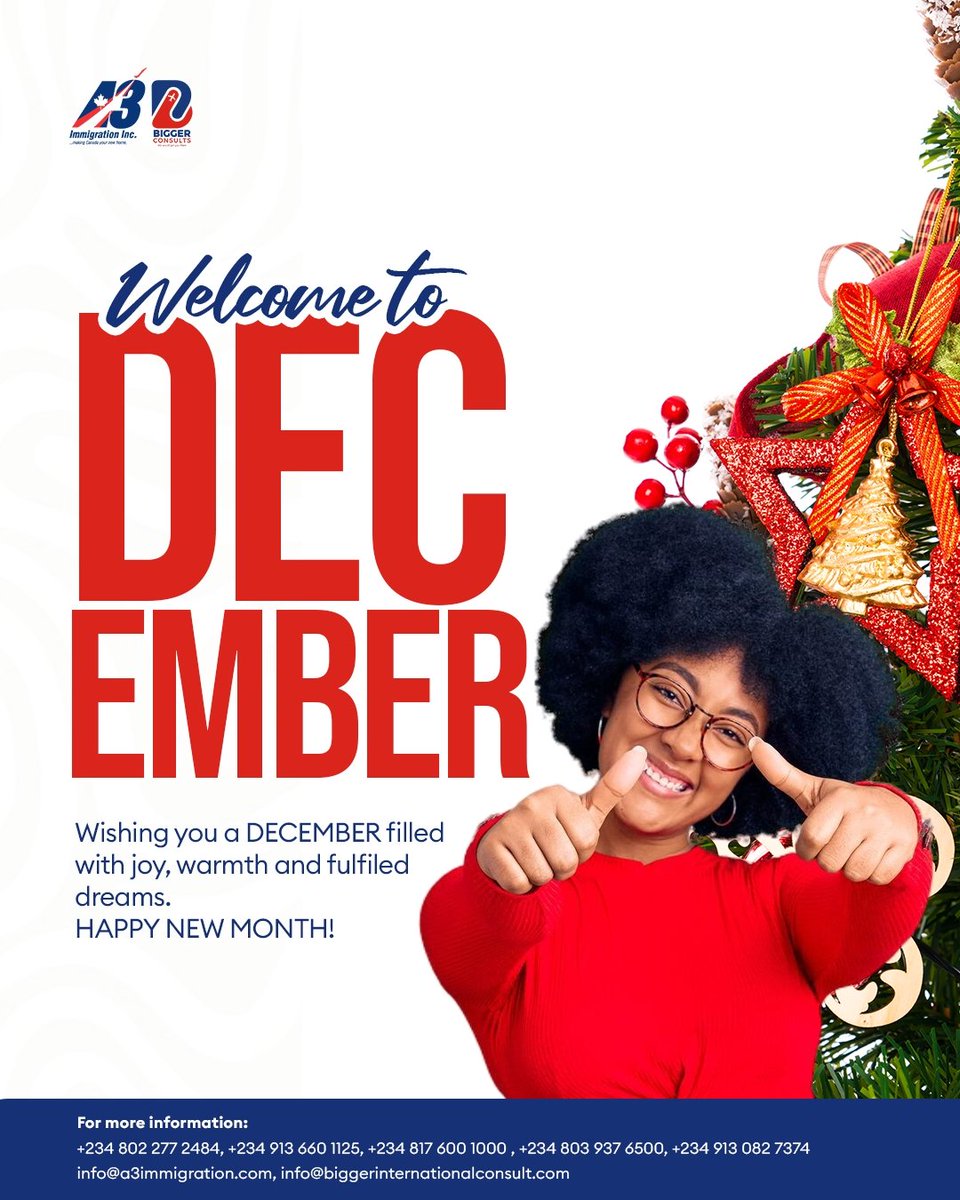 A3Immigration's tweet photo. Welcome to December 🥳 https://t.co/LL23jwQ75g