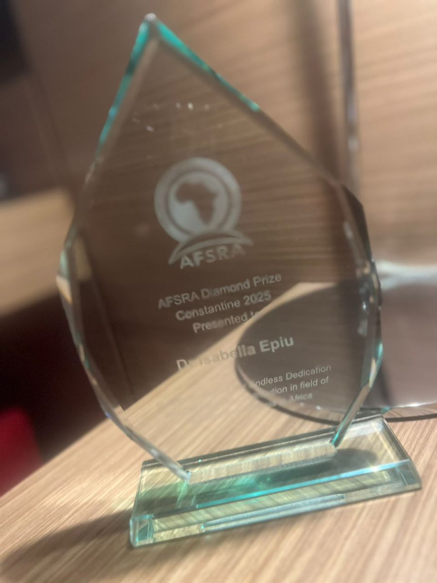 kabuniversity's tweet photo. Our Head of the Department of Anaesthesia, Dr. @isabellaepiu, has been awarded the - Africa Society of Regional Anaesthesia (AFSRA) Diamond Prize for her special role in advancing regional anesthesia across the continent of Africa. The award was presented to her at the 13th conference of the AFSRA, which was held in Constantine, Algeria. In addition, you can read more about her recently published work on How Africa is Revolutionizing Obstetric Anesthesia for Safer Birth November 2025 here: https://t.co/eQpoG0EBpj