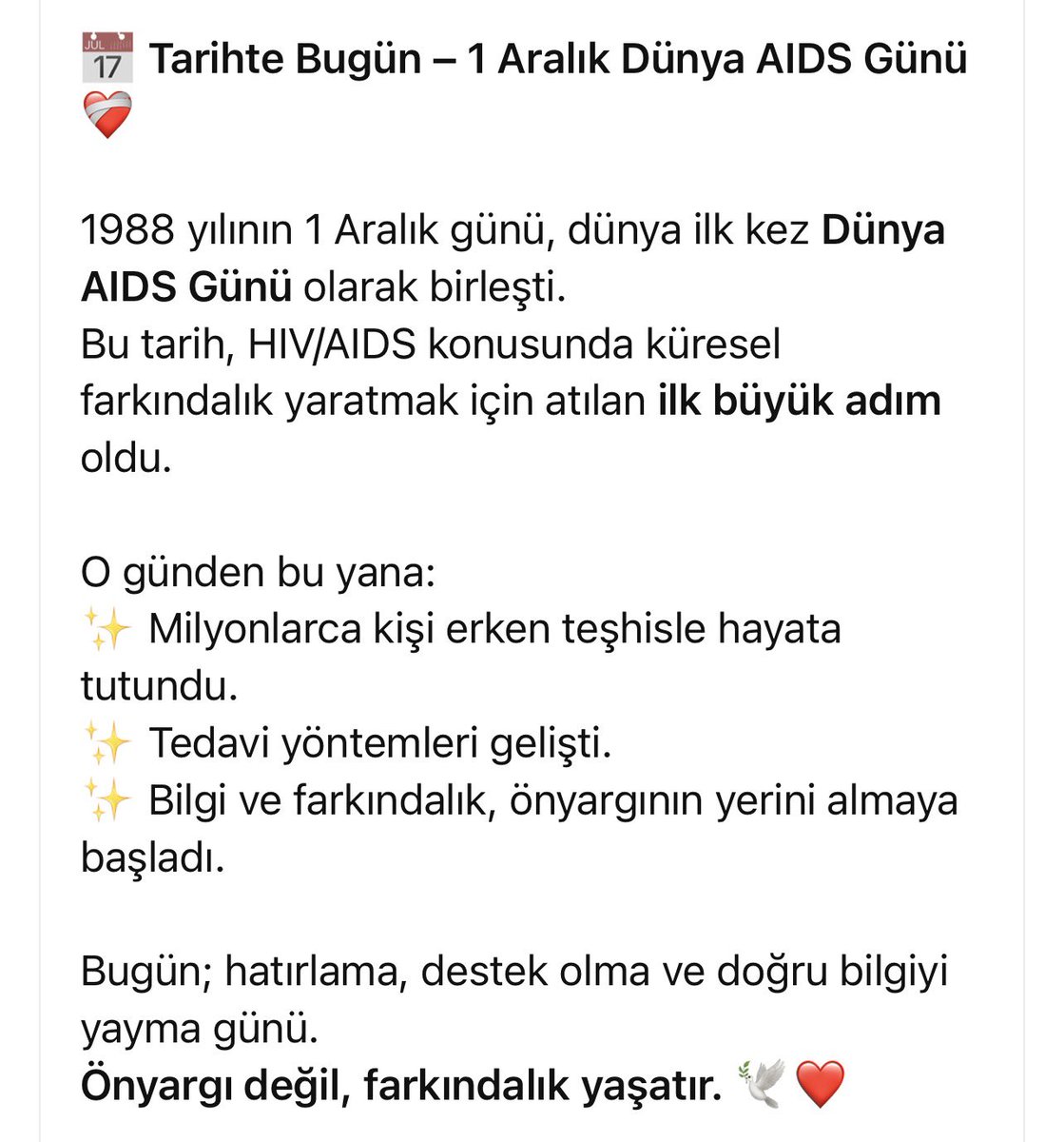 #DünyaAIDSGünü #1Aralık #TarihteBugün #kademedengeyisaglar #sallandık #sergen
