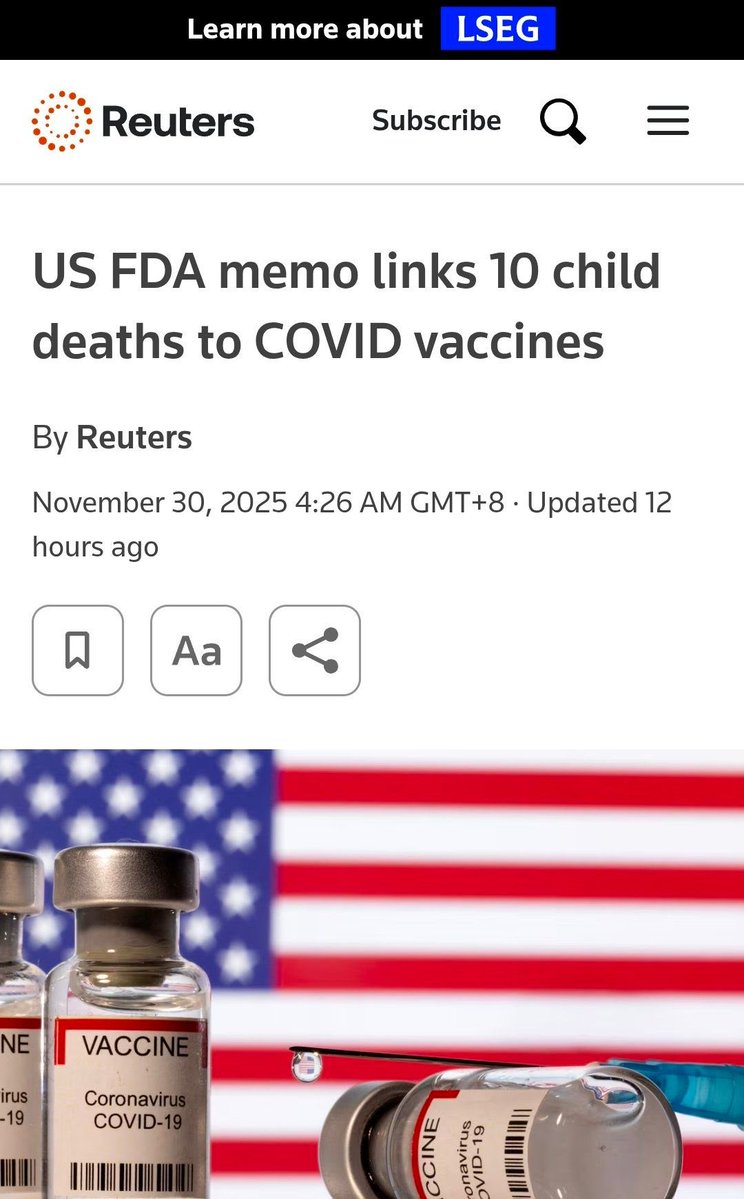 MarianoAmici's tweet image. CONTINUIAMO A FAR MATURARE LE COSCIENZE.
 La FDA Americana conferma:
I VACCINI HANNO UCCISO BAMBINI !
Il muro di silenzio è crollato. 
Almeno 10 vite spezzate &quot;a causa del&quot; vaccino. 
 Chi denunciava i rischi aveva ragione !