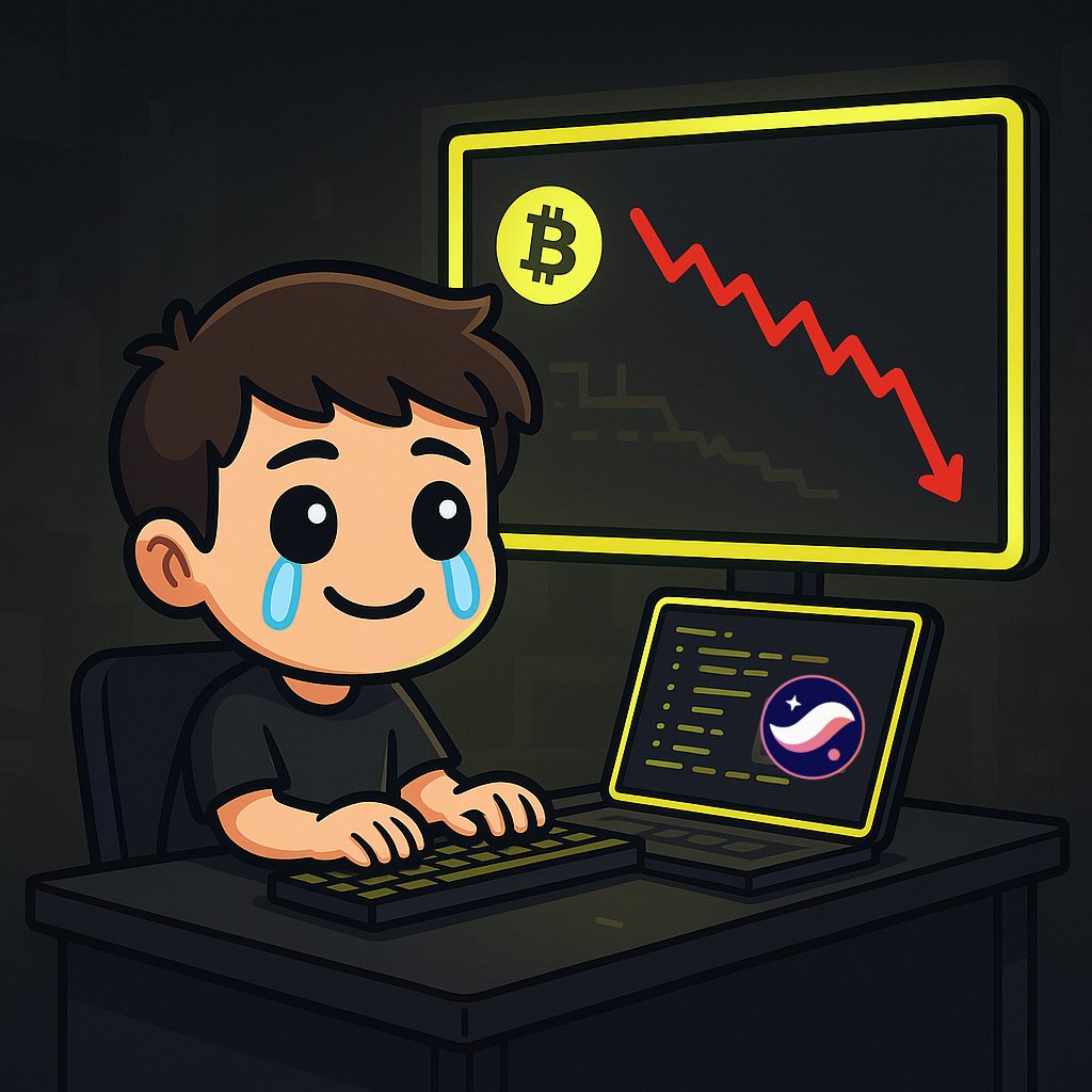 Market Crash.

Crying but still grinding hard.

Keep building on <a href="/Starknet/">Starknet (BTCFi arc) 🥷</a> and shipping on <a href="/Ztark_Labs/">ZTARKNET 🥷</a>.