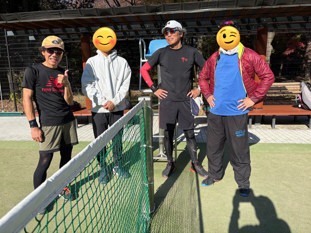 年内最後の定例男ダブ練習
<a href="/YasuakiTGB/">Yasuaki a.k.a 壁</a> 
<a href="/iko_tennis_/">iko</a> 
GWの草トー決勝以来、定期的に練習してくれる素敵なペア😊
接戦続きでメンタルも鍛えてくださる（笑）
来年は漢の団体戦で🫨🫨🫨🫨