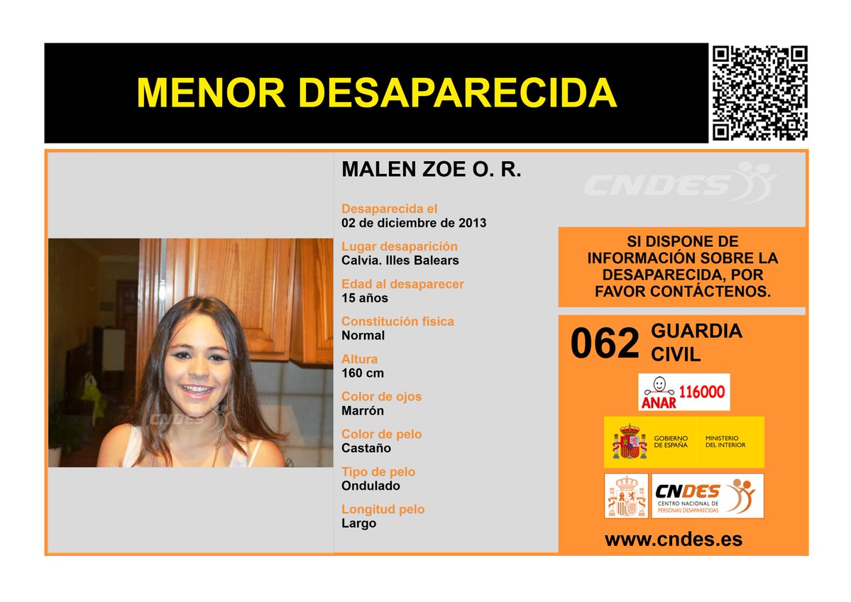 12 AÑOS SIN MALÉN

Malén tenía 15 años cuando #desapareció el día 2 de diciembre de 2013 en #Calviá #Baleares

Hoy más cerca que nunca de toda su familia

#NoLaOlvidamos