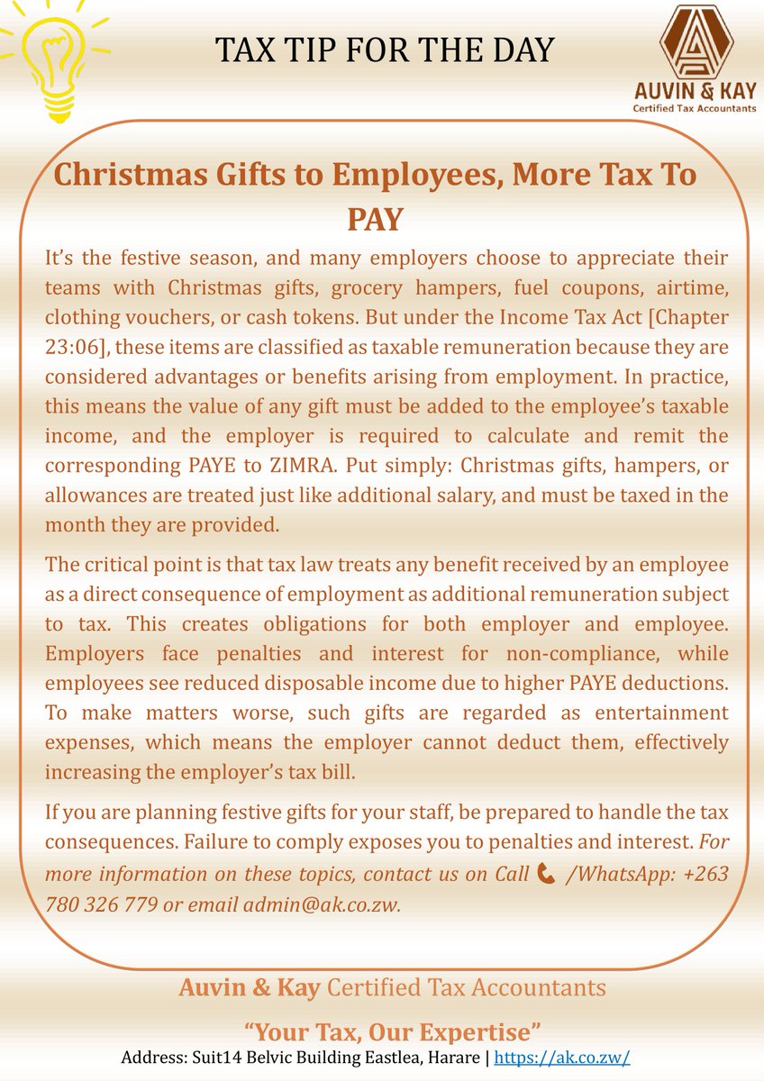 AKcertifiedTAX's tweet image. Christmas Gifts to Employees, More Tax To PAY